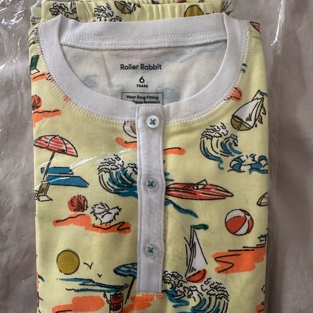 Roller Rabbit Kids' Yellow Nautical Print Pajama Set
